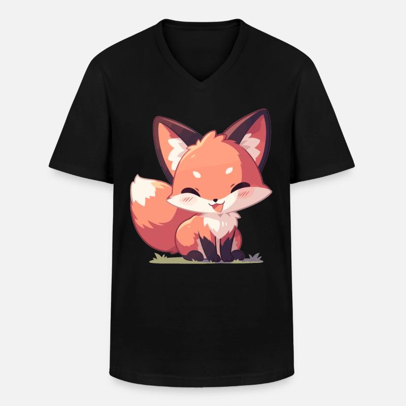 Foxes Fox - Men's V-Neck T-Shirt - black