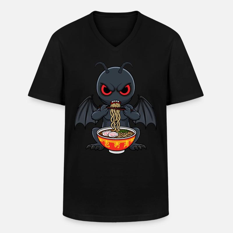 Mothman Ramen - Männer-T-Shirt mit V-Ausschnitt - Schwarz