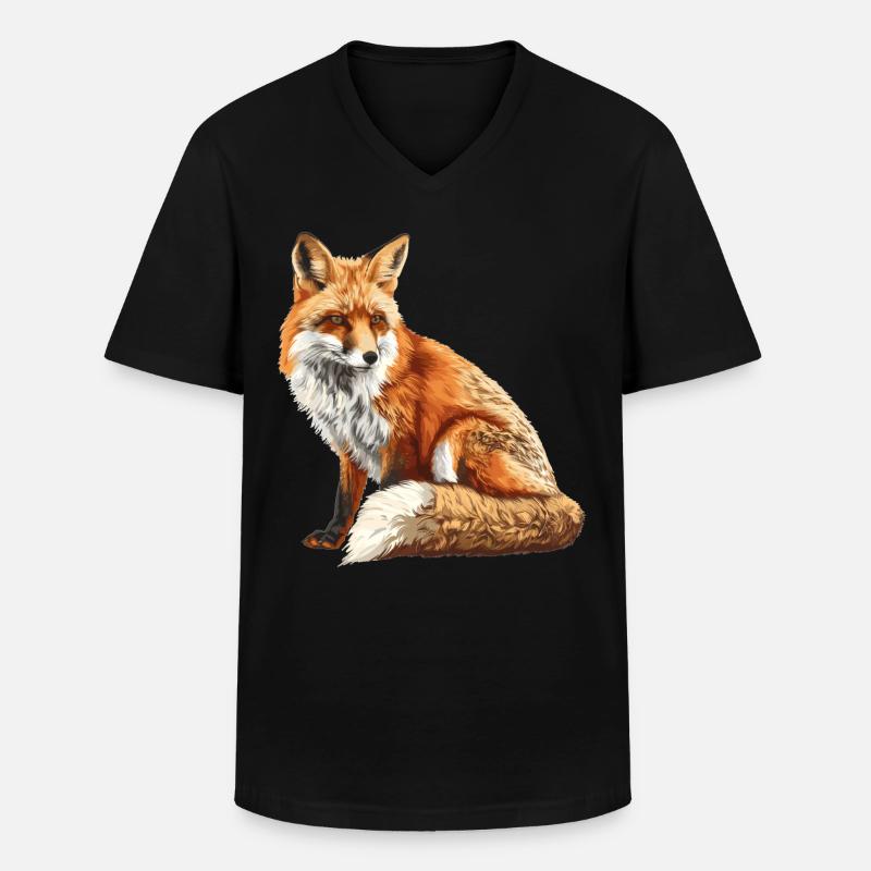 Füchse Fuchs - Männer-T-Shirt mit V-Ausschnitt - Schwarz