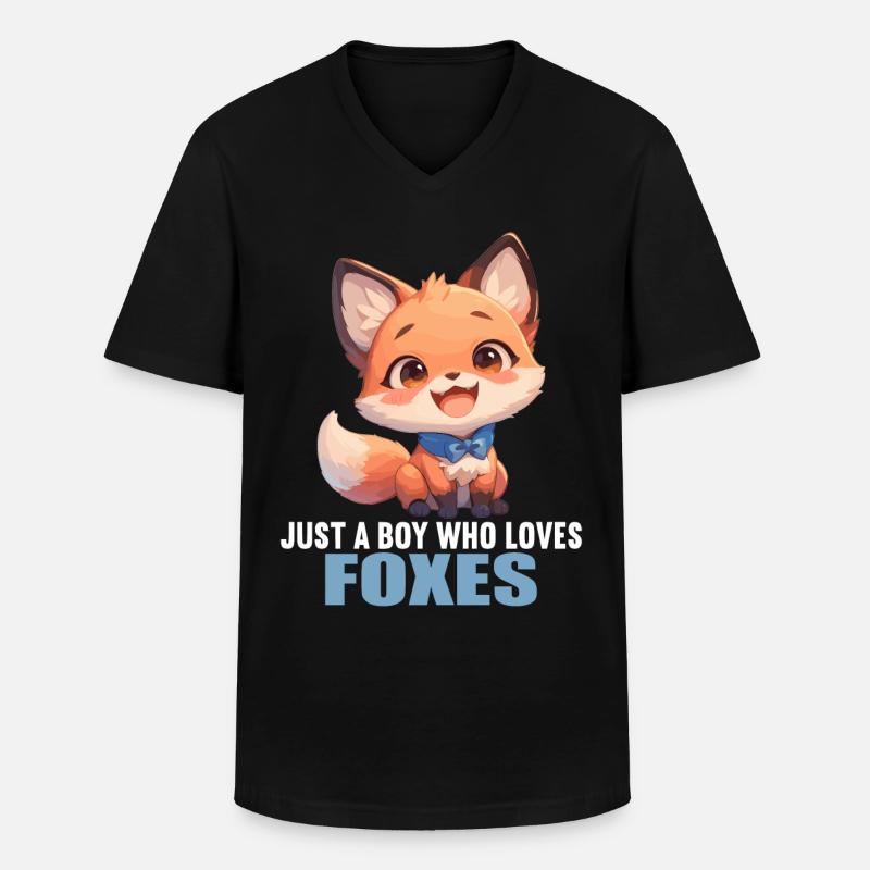 Füchse Fuchs - Männer-T-Shirt mit V-Ausschnitt - Schwarz