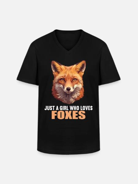 Foxes Fox - Men's V-Neck T-Shirt - black