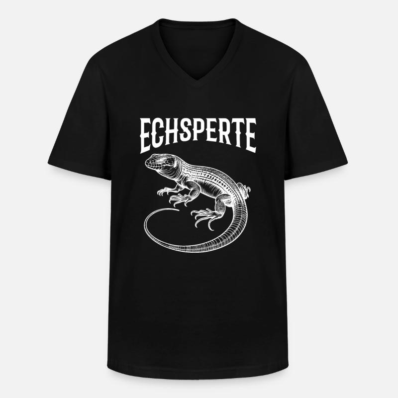 Echsperte Leguan - Männer-T-Shirt mit V-Ausschnitt - Schwarz
