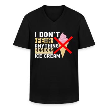Lactose intolerance Lactose intolerant - Men's V-Neck T-Shirt - black - Front - AI Model Male 178 dark (178cm)