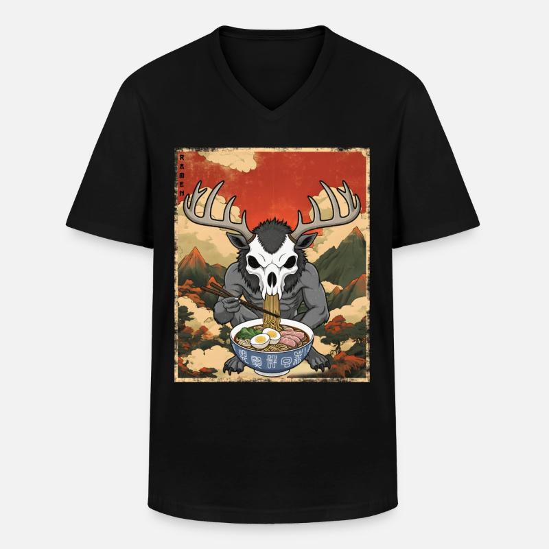 Wendigo Ramen - Männer-T-Shirt mit V-Ausschnitt - Schwarz