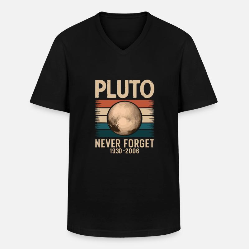 Never forget Pluto - Männer-T-Shirt mit V-Ausschnitt - Schwarz