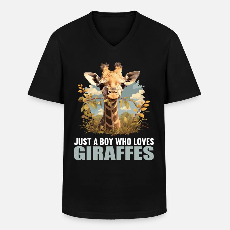 Giraffen Giraffe - Männer-T-Shirt mit V-Ausschnitt - Schwarz