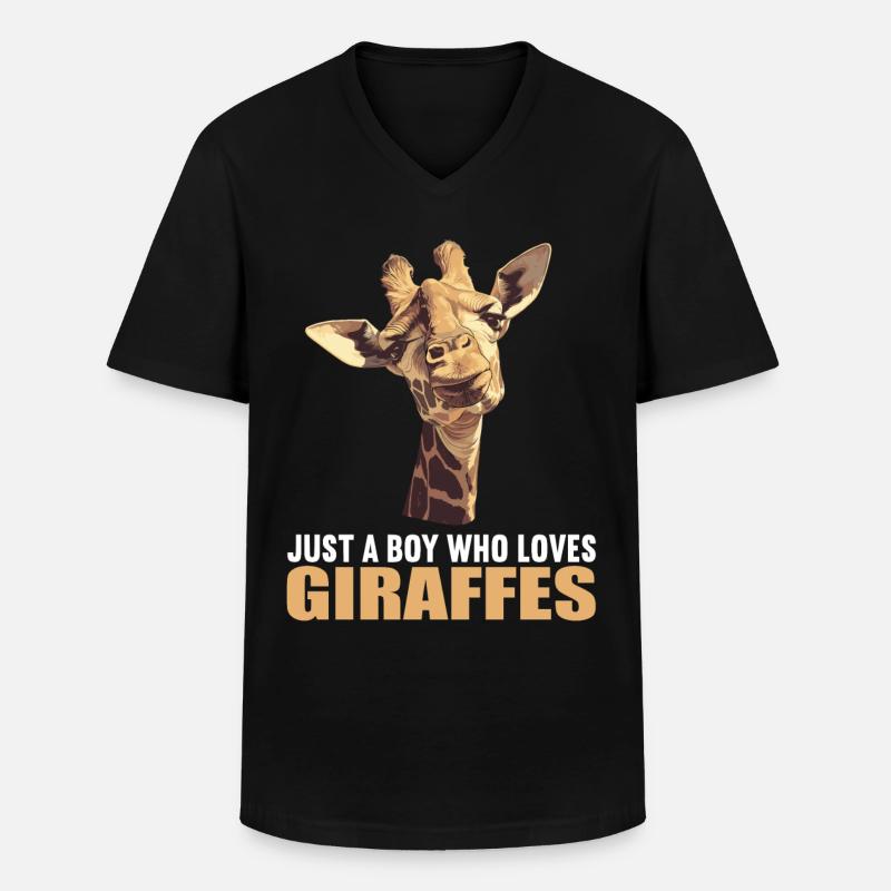 Giraffen Giraffe - Männer-T-Shirt mit V-Ausschnitt - Schwarz