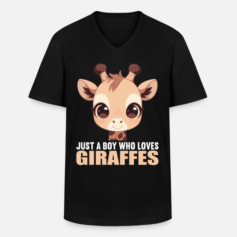 Giraffen Giraffe - Männer-T-Shirt mit V-Ausschnitt - Schwarz
