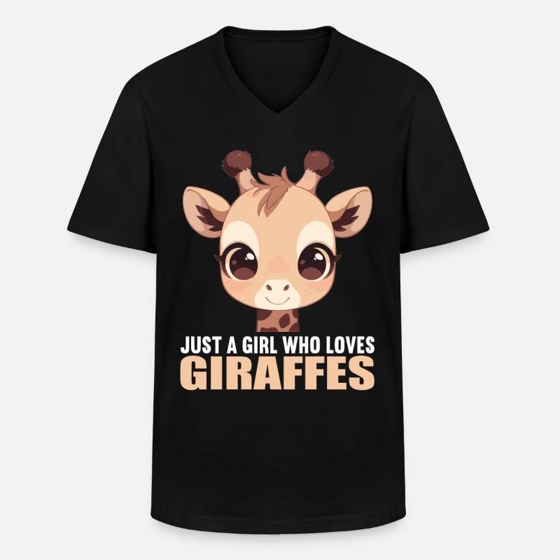Giraffen Giraffe - Männer-T-Shirt mit V-Ausschnitt - Schwarz