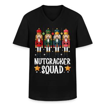 Nutcracker Squad - Men's V-Neck T-Shirt - black - Front - AI Model Male 178 dark (178cm)