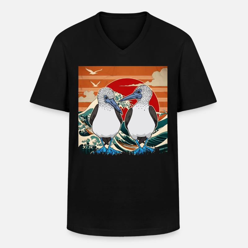 Seabirds Blue-footed Booby - Männer-T-Shirt mit V-Ausschnitt - Schwarz