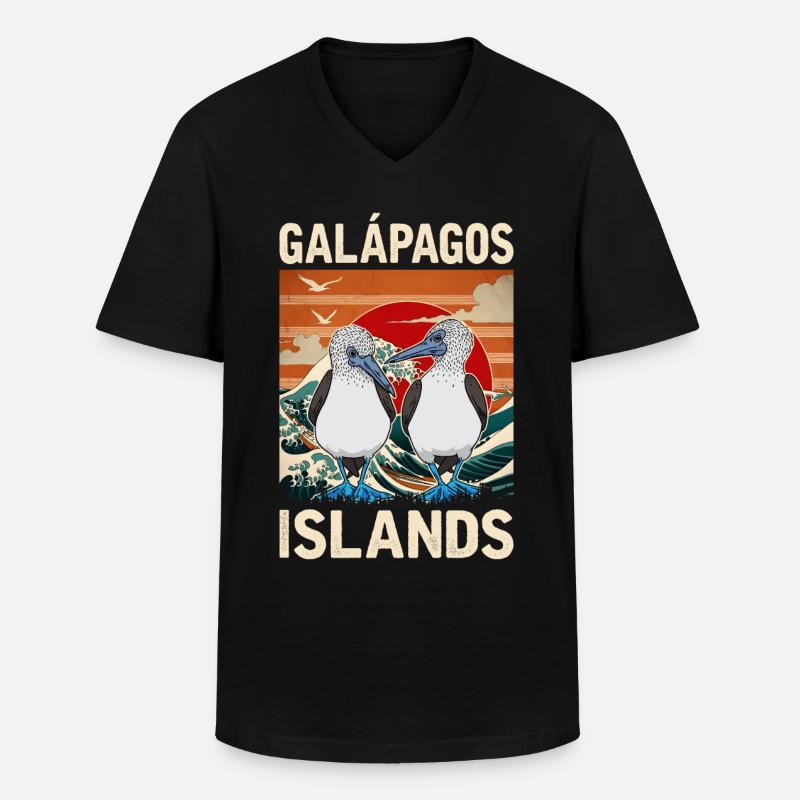 Galapagos Islands - Männer-T-Shirt mit V-Ausschnitt - Schwarz