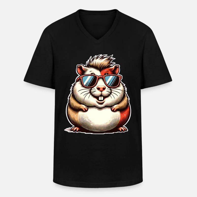 Meerschweinchen - Männer-T-Shirt mit V-Ausschnitt - Schwarz