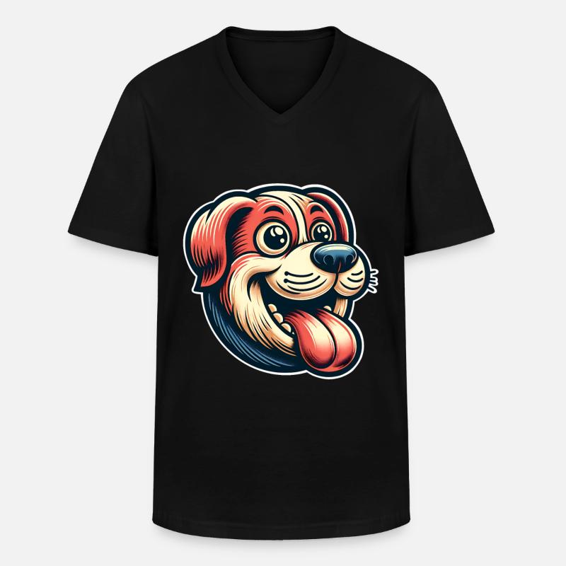 Hund - Männer-T-Shirt mit V-Ausschnitt - Schwarz
