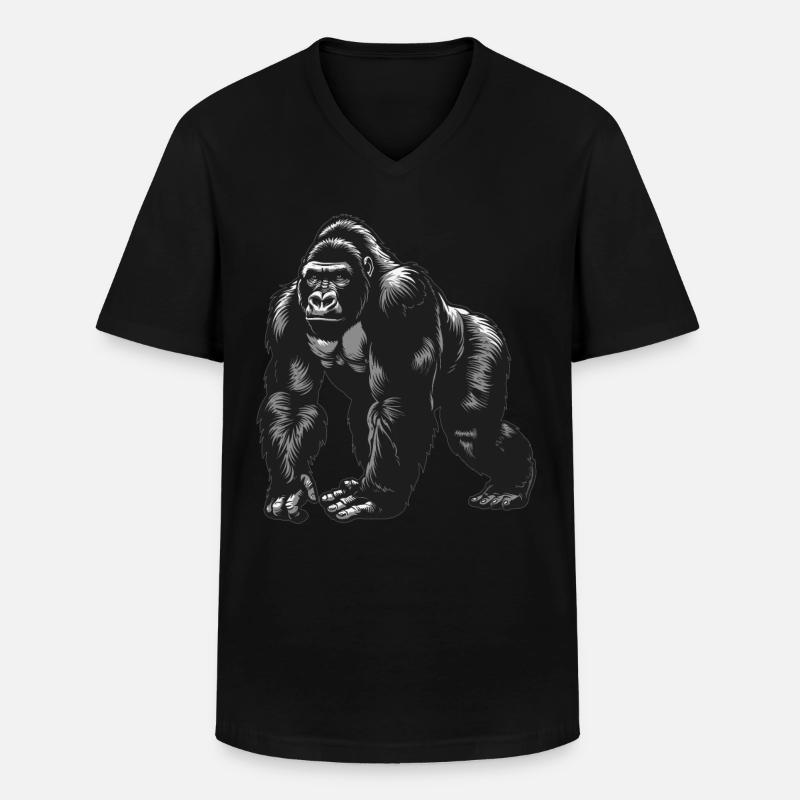 Gorillas Gorilla - Men's V-Neck T-Shirt - black
