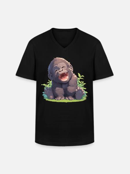 Gorillas Gorilla - Men's V-Neck T-Shirt - black