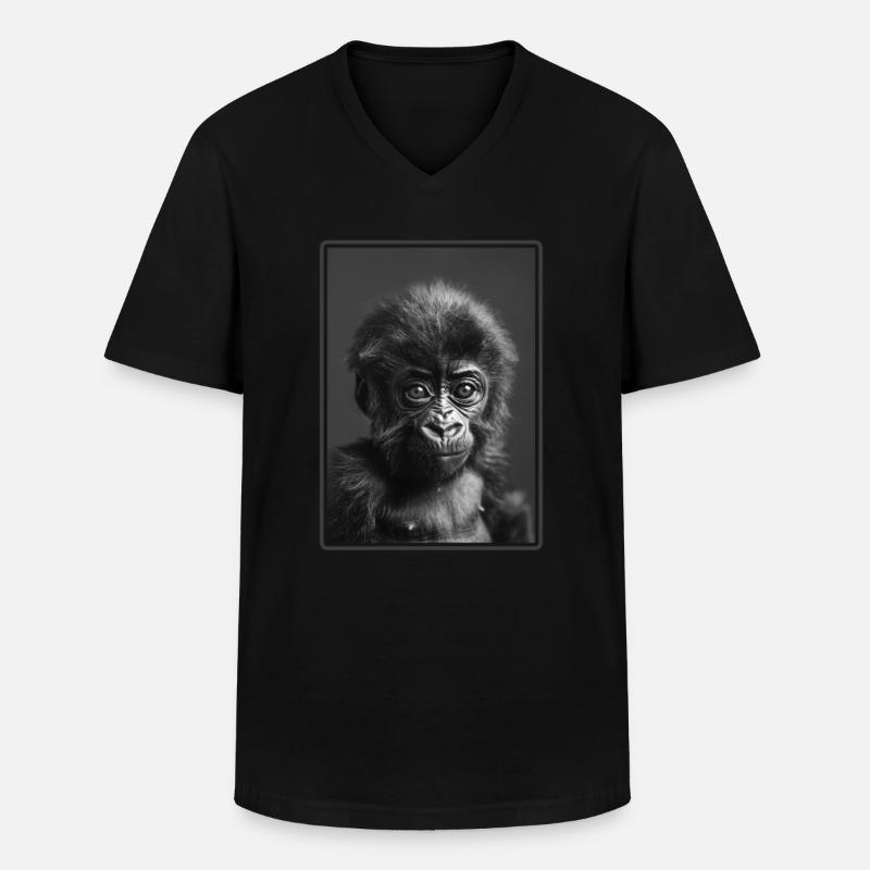 Gorillas Gorilla - Männer-T-Shirt mit V-Ausschnitt - Schwarz