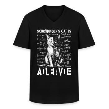 Schrödinger's Cat Dead And Alive - Männer-T-Shirt mit V-Ausschnitt - Schwarz - Vorne - AI Model Male 178 dark (178cm)