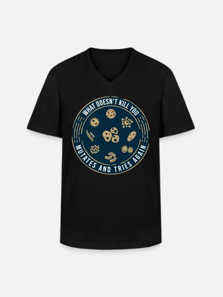 funny saying. Viruses Science Research - Men's V-Neck T-Shirt - black