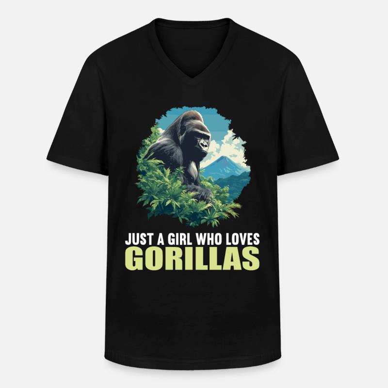 Gorillas Gorilla - Men's V-Neck T-Shirt - black