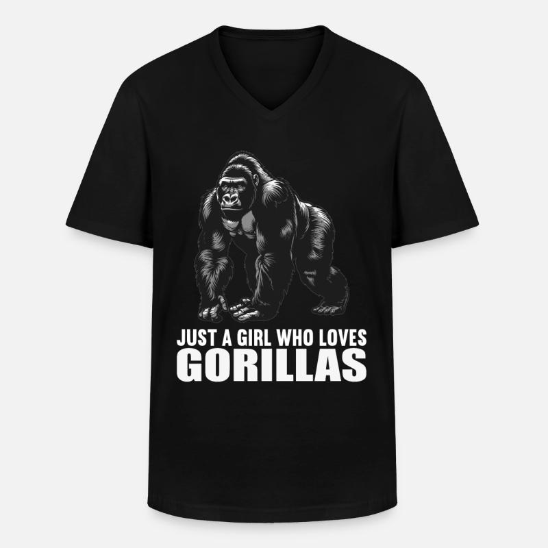 Gorillas Gorilla - Männer-T-Shirt mit V-Ausschnitt - Schwarz