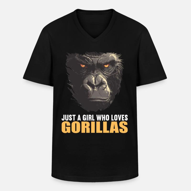 Gorillas Gorilla - Männer-T-Shirt mit V-Ausschnitt - Schwarz
