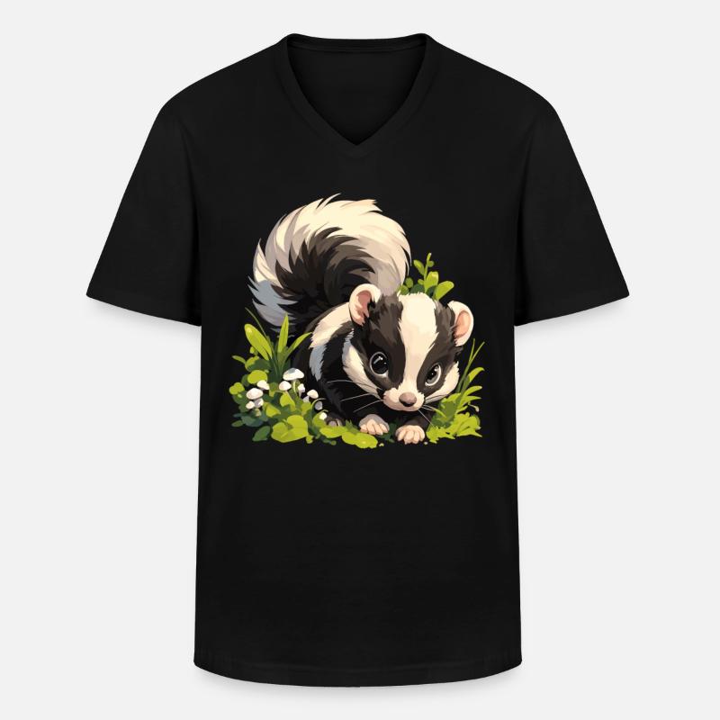 Stinktiere Stinktier - Männer-T-Shirt mit V-Ausschnitt - Schwarz