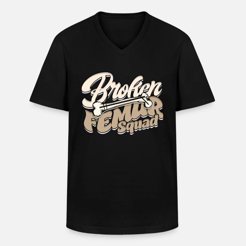 Beinbruch Broken Femur Squad - Männer-T-Shirt mit V-Ausschnitt - Schwarz