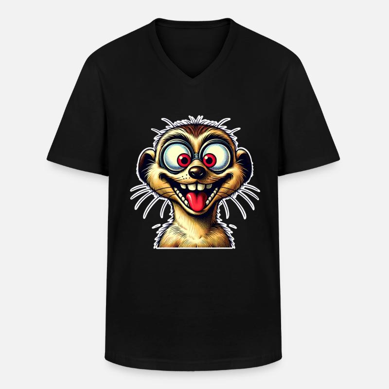 Erdmännchen - Männer-T-Shirt mit V-Ausschnitt - Schwarz