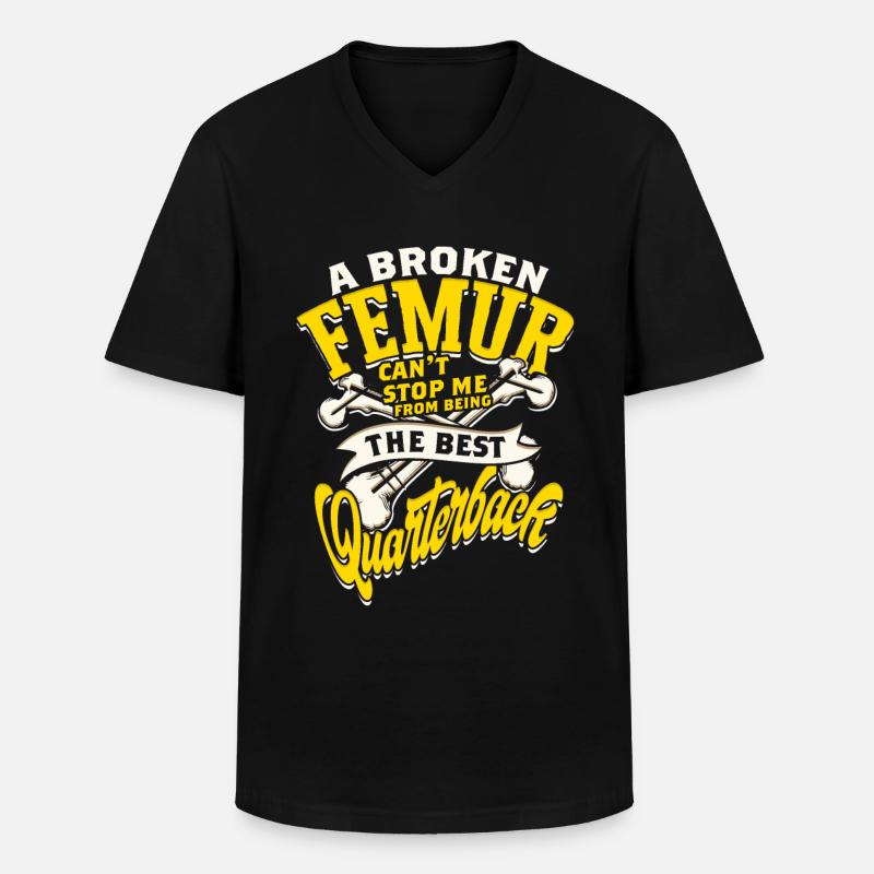 Beinbruch Gebrochener Oberschenkel - Männer-T-Shirt mit V-Ausschnitt - Schwarz