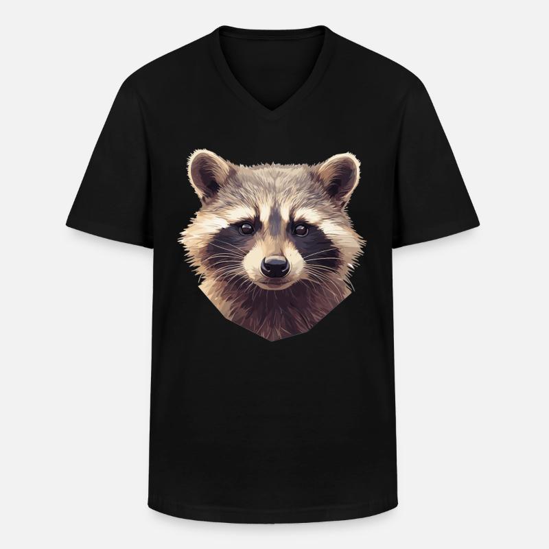 Waschbären Waschbär - Männer-T-Shirt mit V-Ausschnitt - Schwarz
