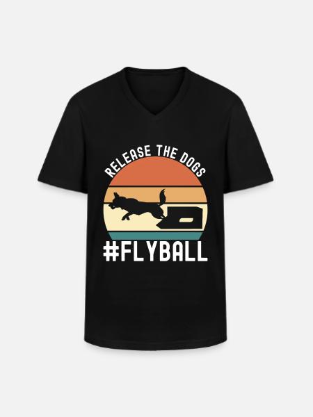 Flyball Dog Sports - Men's V-Neck T-Shirt - black