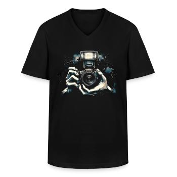 Fotograf Fotografie Fotografen - Männer-T-Shirt mit V-Ausschnitt - Schwarz - Vorne - AI Model Male 178 dark (178cm)