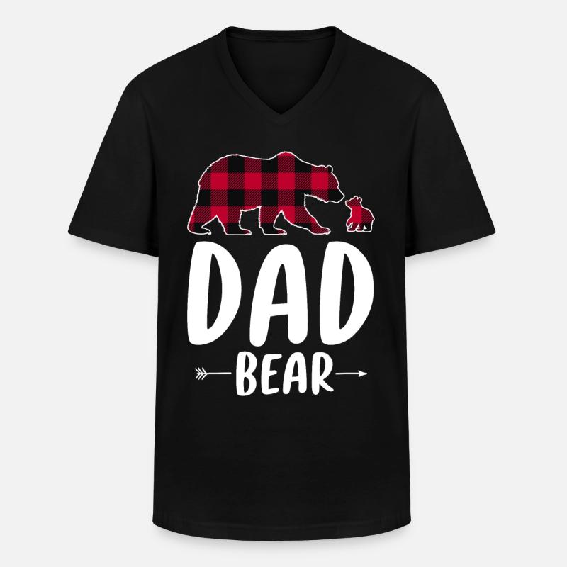 Dad Bear - Männer-T-Shirt mit V-Ausschnitt - Schwarz