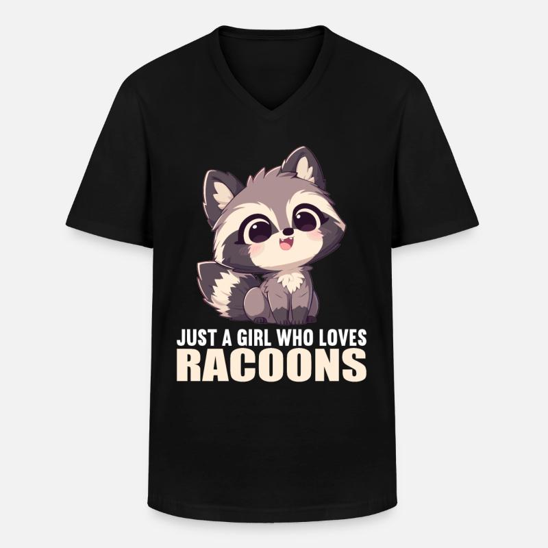 Waschbären Waschbär - Männer-T-Shirt mit V-Ausschnitt - Schwarz