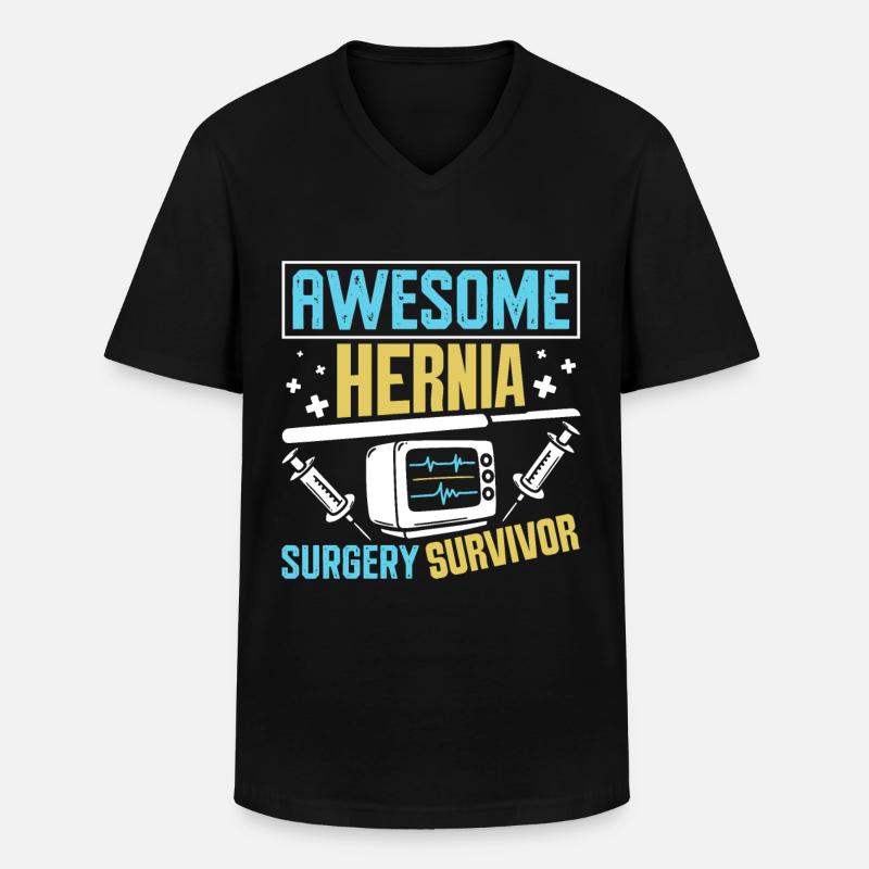 Hernia Surgery - Männer-T-Shirt mit V-Ausschnitt - Schwarz