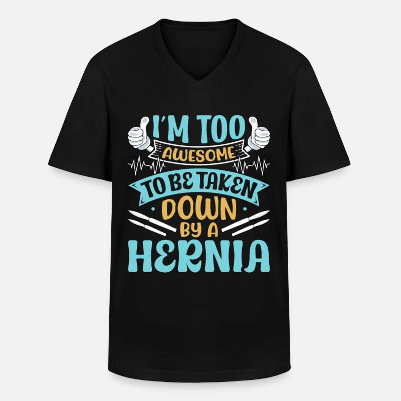 Hernia Surgery - Männer-T-Shirt mit V-Ausschnitt - Schwarz