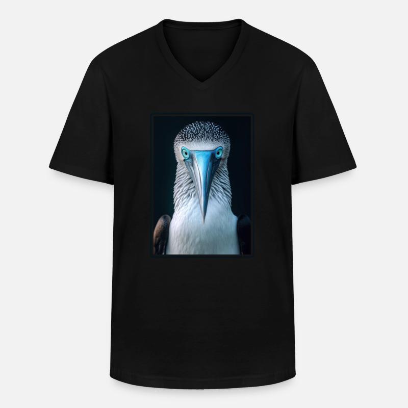 Blaufußtölpel - Männer-T-Shirt mit V-Ausschnitt - Schwarz
