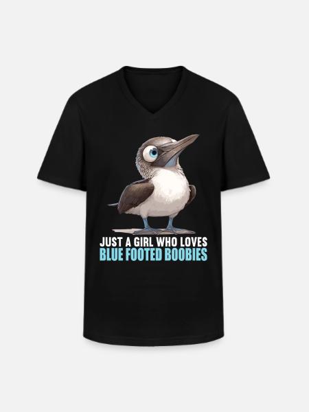 Blaufußtölpel - Männer-T-Shirt mit V-Ausschnitt - Schwarz