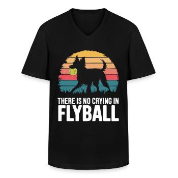 Flyball Hundesport - Männer-T-Shirt mit V-Ausschnitt - Schwarz - Vorne - AI Model Male 178 dark (178cm)