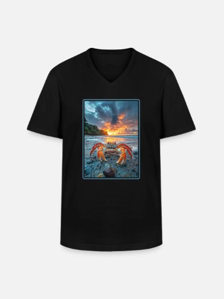 Crab Crab - Men's V-Neck T-Shirt - black