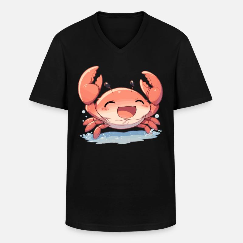 Krabbe Krabben - Männer-T-Shirt mit V-Ausschnitt - Schwarz