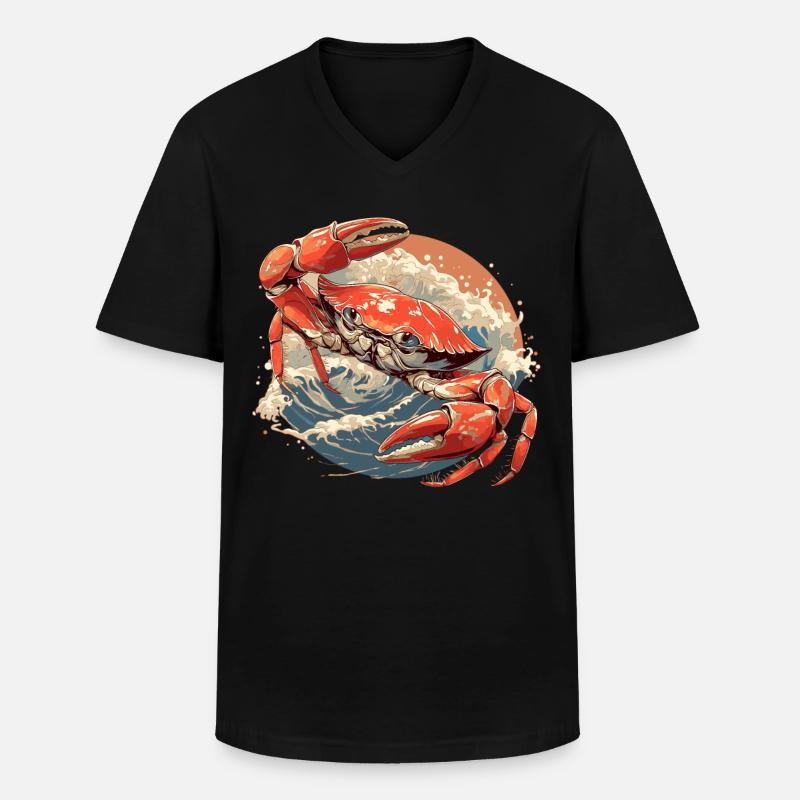 Krabbe Krabben - Männer-T-Shirt mit V-Ausschnitt - Schwarz