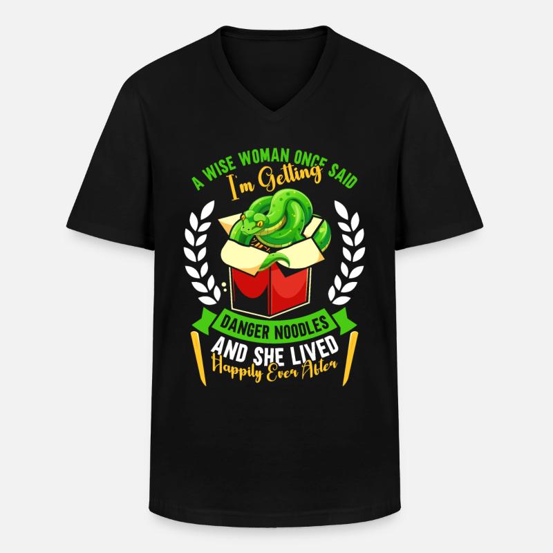 Green Tree Python - Männer-T-Shirt mit V-Ausschnitt - Schwarz