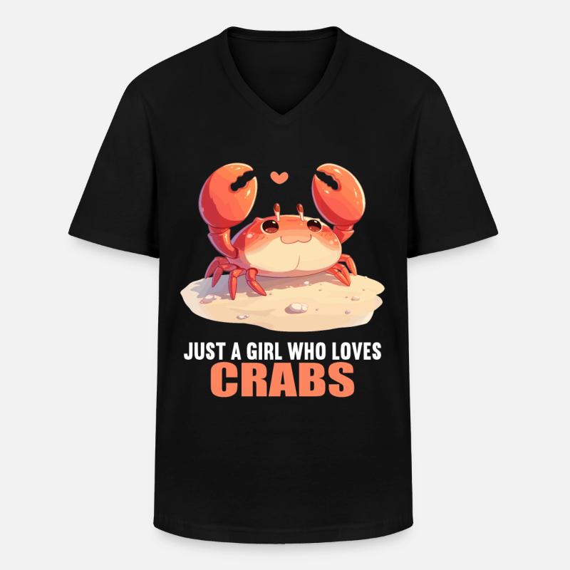 Krabbe Krabben - Männer-T-Shirt mit V-Ausschnitt - Schwarz