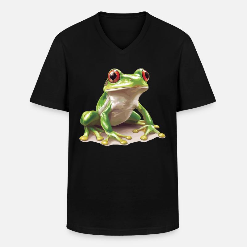 Frosch Frösche - Männer-T-Shirt mit V-Ausschnitt - Schwarz