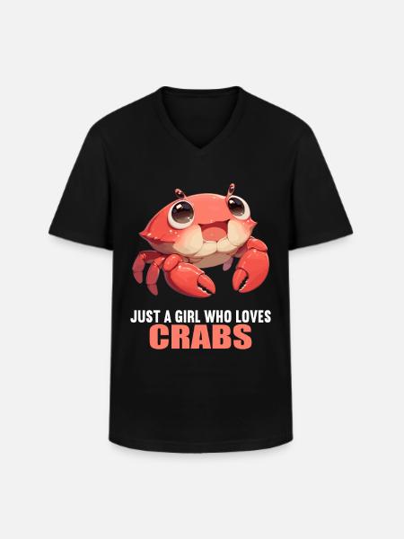 Krabbe Krabben - Männer-T-Shirt mit V-Ausschnitt - Schwarz