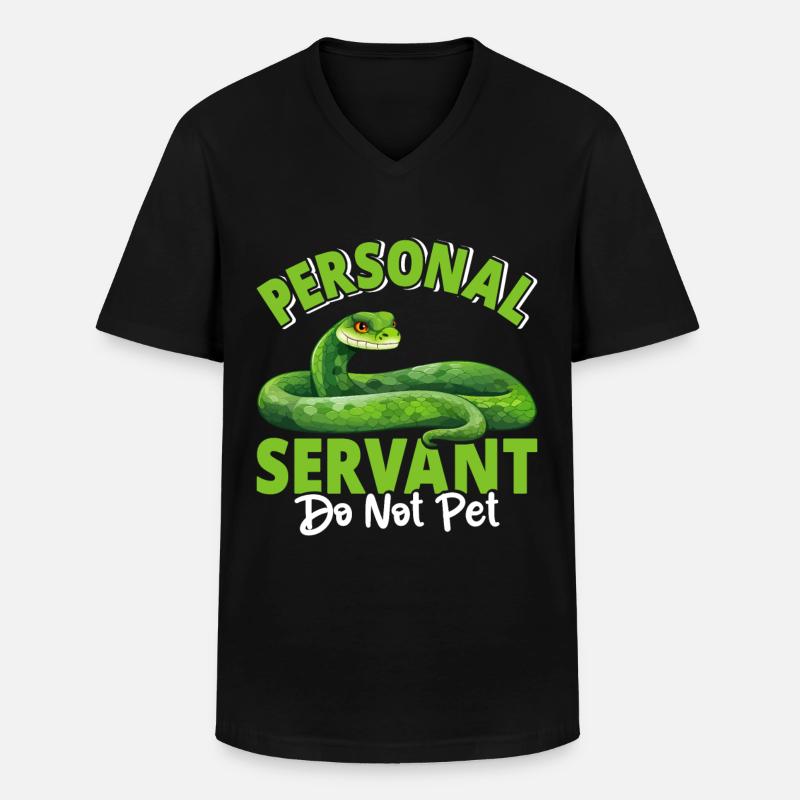 Green Tree Python - Männer-T-Shirt mit V-Ausschnitt - Schwarz