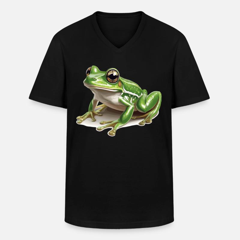 Frosch Frösche - Männer-T-Shirt mit V-Ausschnitt - Schwarz