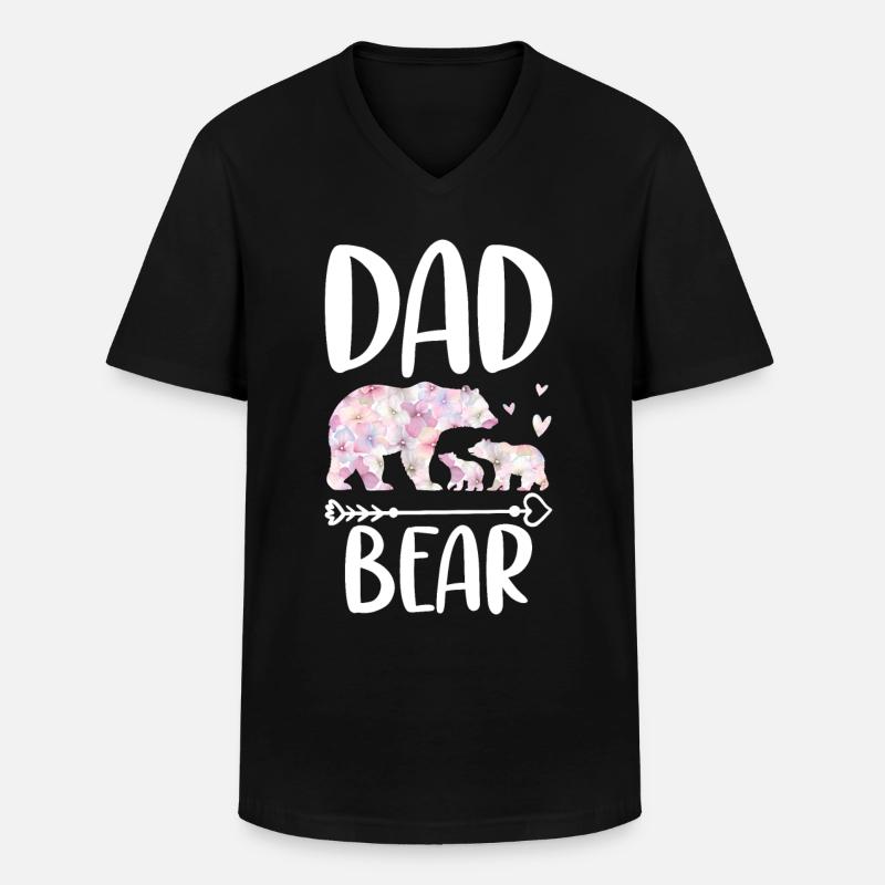 Dad Bear - Männer-T-Shirt mit V-Ausschnitt - Schwarz